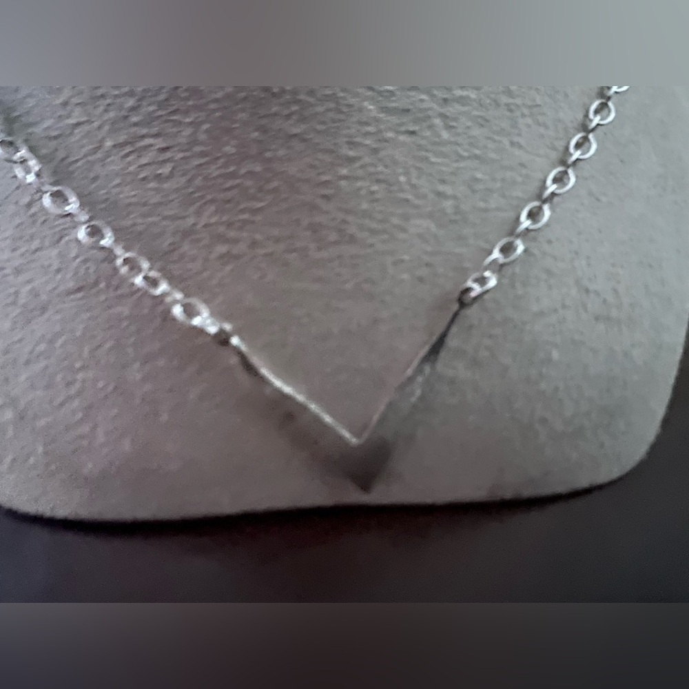Sterling Silver Necklace with Chevron Pendant - Picture 6 of 8